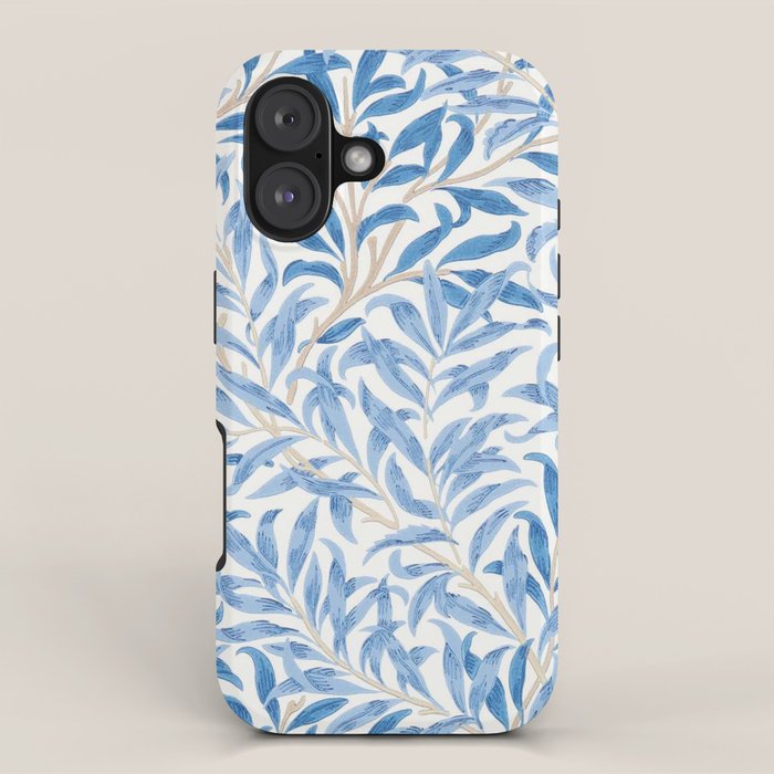 William Morris Vintage Willow Bough Woad Blue iPhone Case Gallery Image 1