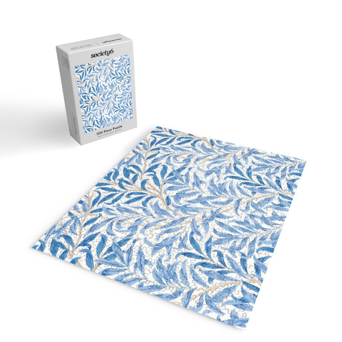 William Morris Vintage Willow Bough Woad Blue Jigsaw Puzzle Gallery Image 2