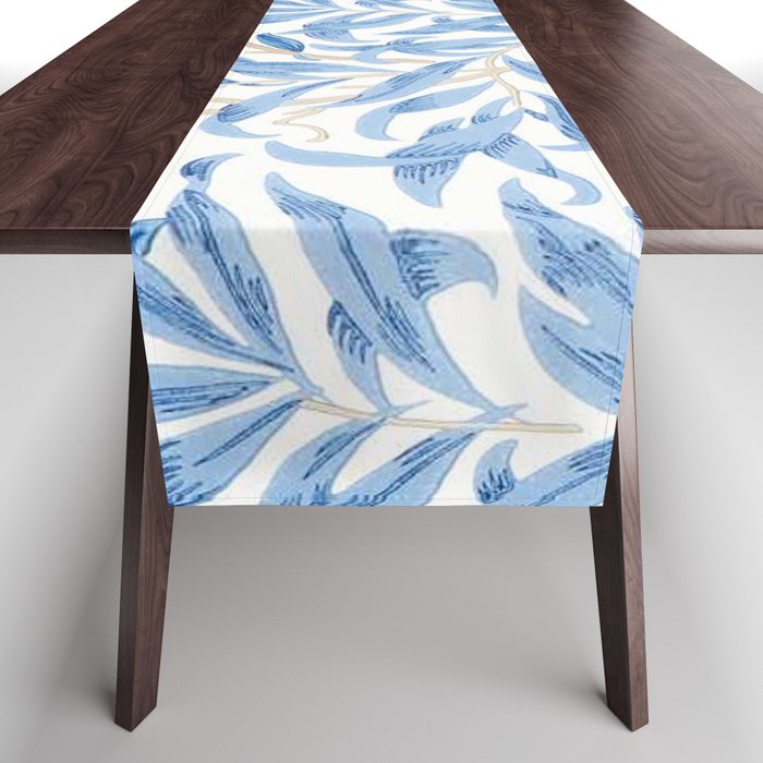 William Morris Vintage Willow Bough Woad Blue Table Runner Gallery Image 1
