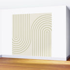 Minimal Line Curvature LXXXVII Creme & Green Mid Century Modern Arch Abstract Wall Mural Gallery Image 2