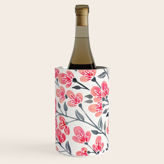 Cherry Blossoms - Pink & Black Palette Wine Chiller Gallery Image 1