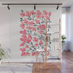 Cherry Blossoms - Pink & Black Palette Wall Mural Gallery Image 1