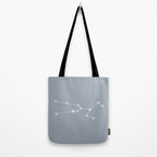Taurus Zodiac Star Constellation Line Art Blue Grey Tote Bag Gallery Image 2