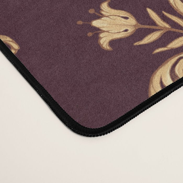 Fleur De Lis In Royal Burgundy and Gold Desk Mat Gallery Image 4