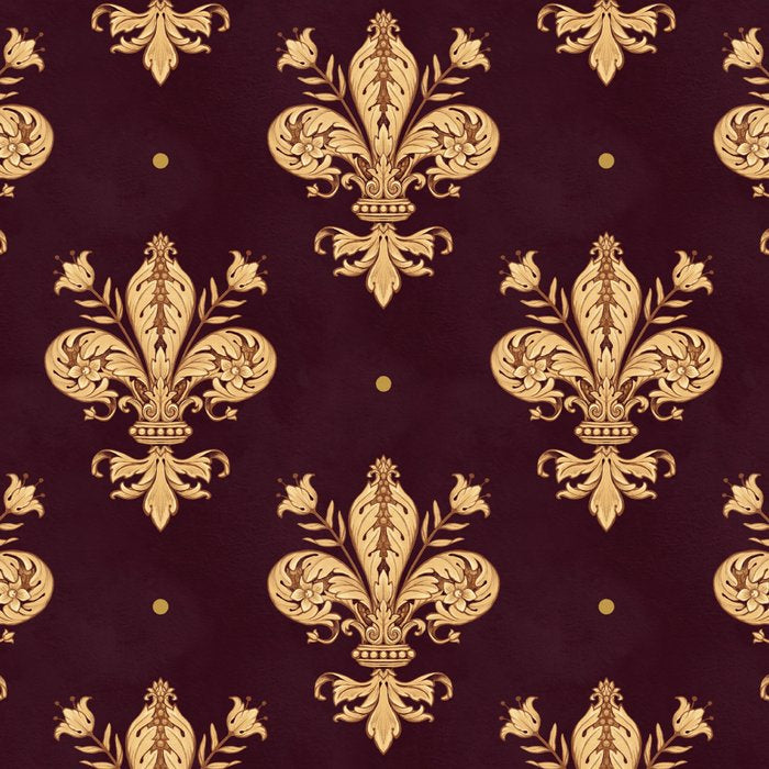 Fleur De Lis In Royal Burgundy and Gold Coffee Mug Gallery Image 2
