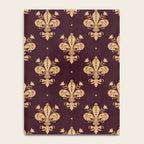 Fleur De Lis In Royal Burgundy and Gold Notebook Gallery Image 4