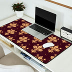 Fleur De Lis In Royal Burgundy and Gold Desk Mat Gallery Image 2