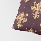 Fleur De Lis In Royal Burgundy and Gold Pillow Sham Gallery Image 4