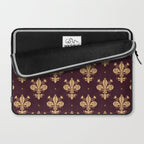 Fleur De Lis In Royal Burgundy and Gold Laptop Sleeve Gallery Image 2