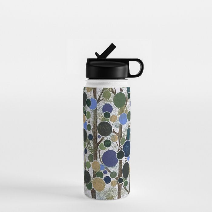 Blue Bubble Trees Water Bottle