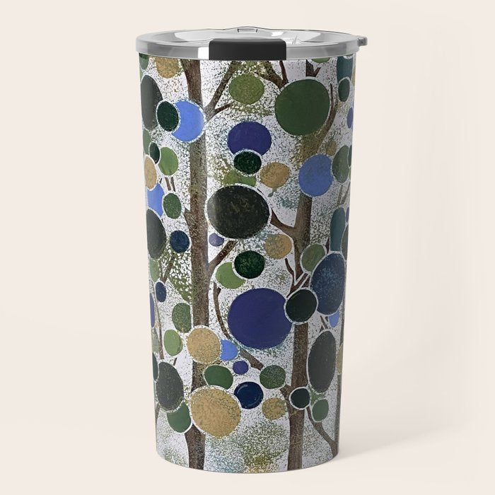 Blue Bubble Trees Travel Mug Gallery Image 1