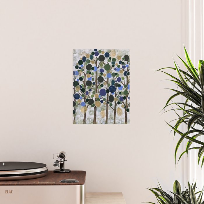 Blue Bubble Trees Poster Gallery Image 2