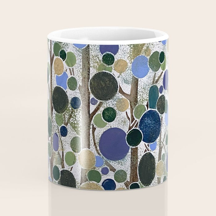 Blue Bubble Trees Coffee Mug Gallery Image 4