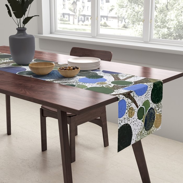Blue Bubble Trees Table Runner Gallery Image 2