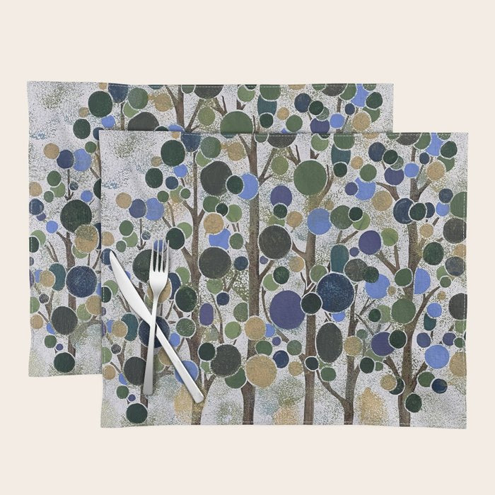 Blue Bubble Trees Placemat Gallery Image 1