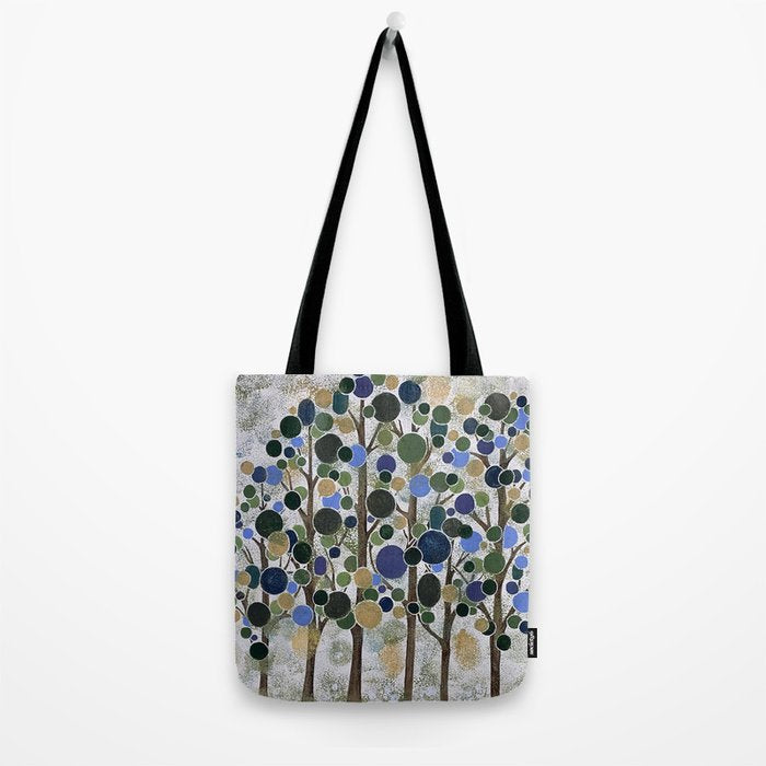 Blue Bubble Trees Tote Bag Gallery Image 2
