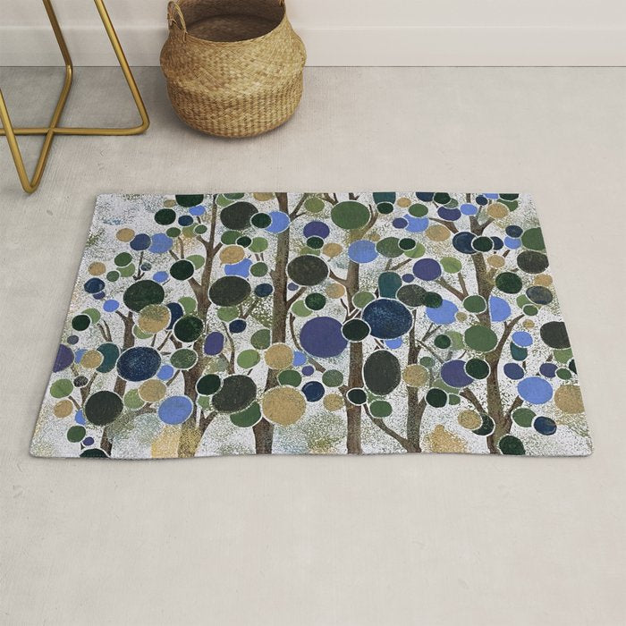Blue Bubble Trees Rug Gallery Image 1