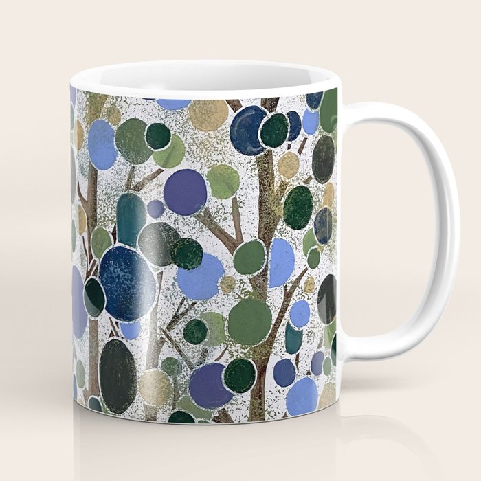 Blue Bubble Trees Coffee Mug Gallery Image 1