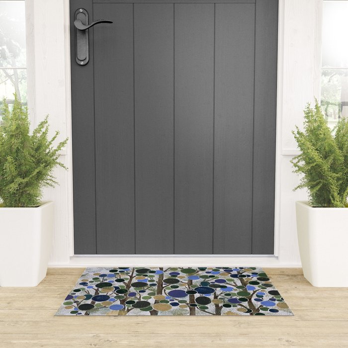 Blue Bubble Trees Welcome Mat Gallery Image 3