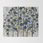 Blue Bubble Trees Throw Blanket Gallery Image 2