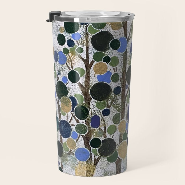 Blue Bubble Trees Travel Mug Gallery Image 3