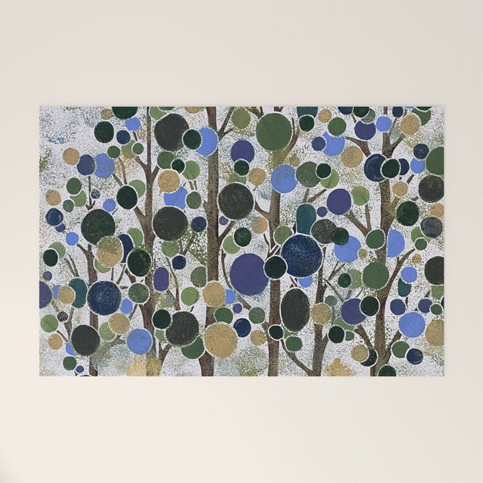 Blue Bubble Trees Welcome Mat Gallery Image 1