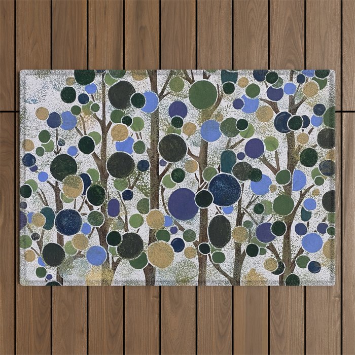Blue Bubble Trees Outdoor Rug Gallery Image 1