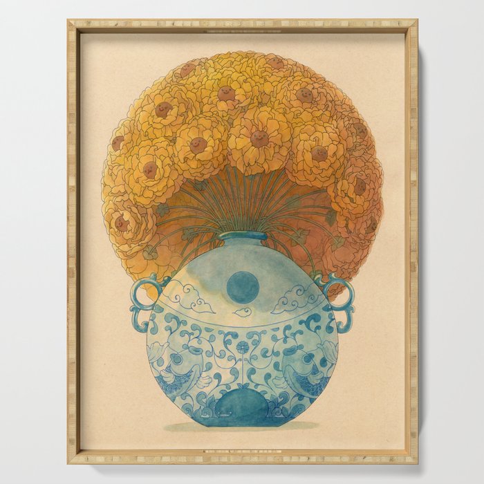 Round Bloom Serving Tray Gallery Image 1