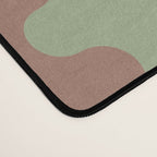 Wavy Stripes Ogee A-Go-Go Pattern in Mocha Brown and Earthy Sage Green Desk Mat Gallery Image 4