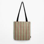 Wavy Stripes Ogee A-Go-Go Pattern in Mocha Brown and Earthy Sage Green Tote Bag Gallery Image 2
