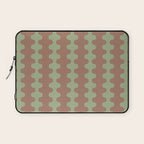 Wavy Stripes Ogee A-Go-Go Pattern in Mocha Brown and Earthy Sage Green Laptop Sleeve Gallery Image 1