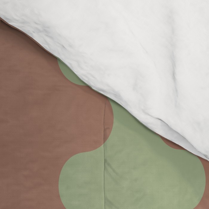 Wavy Stripes Ogee A-Go-Go Pattern in Mocha Brown and Earthy Sage Green Comforter Gallery Image 4