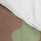 Wavy Stripes Ogee A-Go-Go Pattern in Mocha Brown and Earthy Sage Green Comforter Gallery Image 4