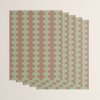 Wavy Stripes Ogee A-Go-Go Pattern in Mocha Brown and Earthy Sage Green Wrapping Paper Gallery Image 3