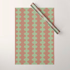 Wavy Stripes Ogee A-Go-Go Pattern in Mocha Brown and Earthy Sage Green Wrapping Paper Gallery Image 1