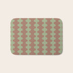 Wavy Stripes Ogee A-Go-Go Pattern in Mocha Brown and Earthy Sage Green Bath Mat Gallery Image 1
