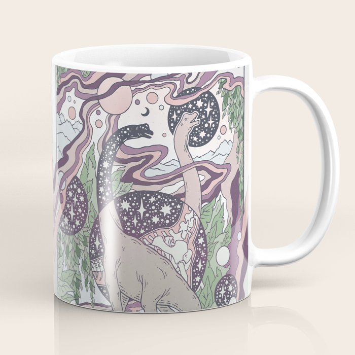 Jurassic Portal | Purple Haze Palette | Dinosaur Science Fiction Art Coffee Mug Gallery Image 1
