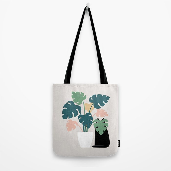 Cat and Plant 21: Leaf Me Alone Tote Bag Gallery Image 2