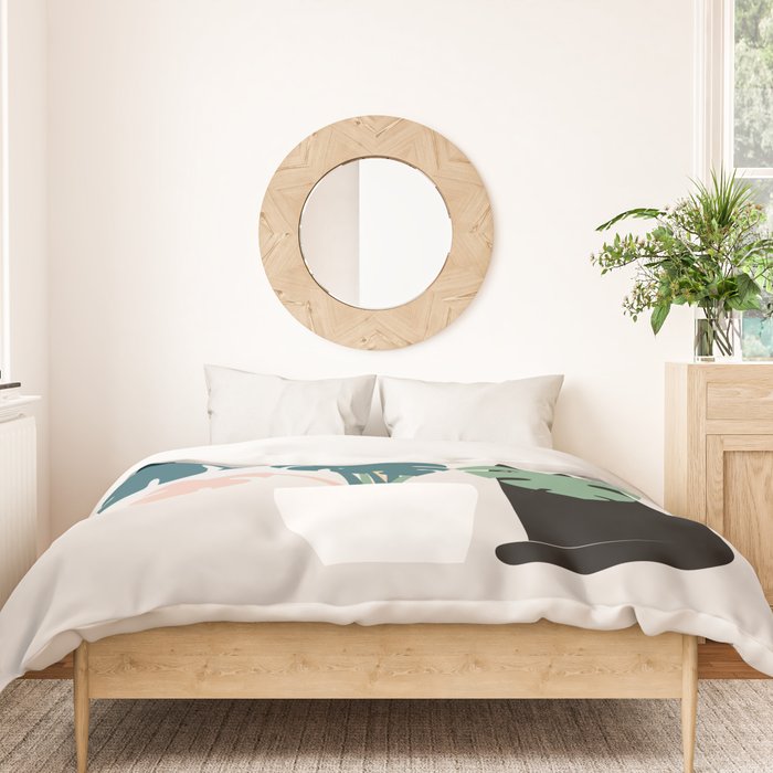 Cat and Plant 21: Leaf Me Alone Duvet Cover Gallery Image 3