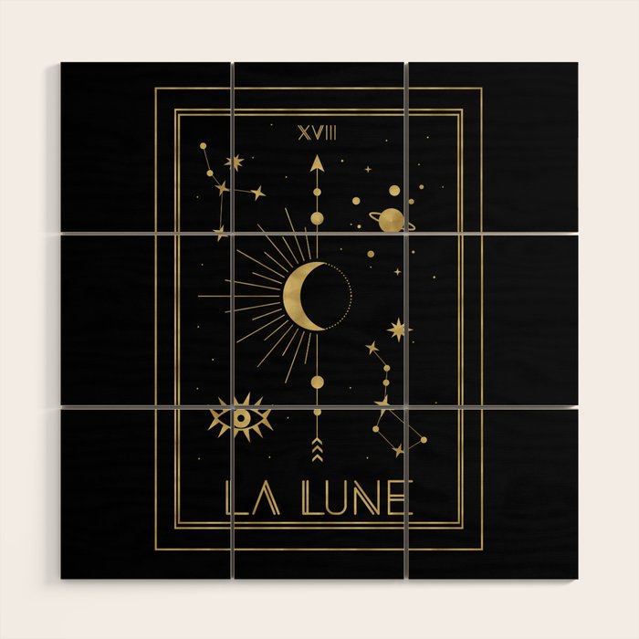 The Moon or La Lune Gold Edition Wood Wall Art Gallery Image 1