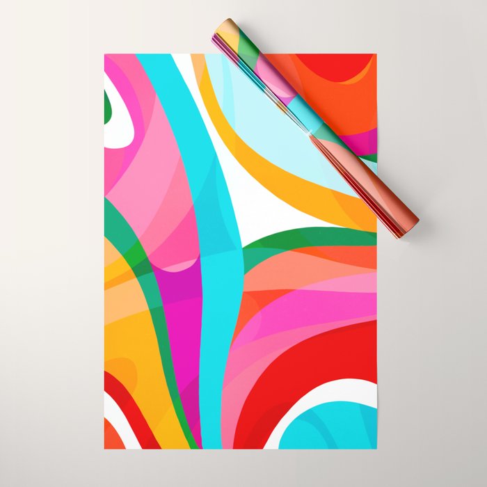 Colorful Mid Century Abstract 3 Wrapping Paper Gallery Image 1