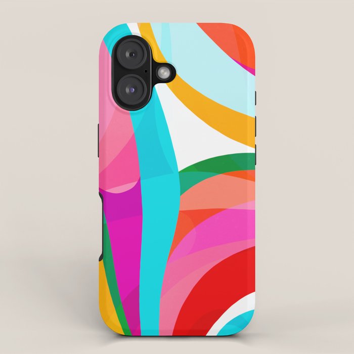 Colorful Mid Century Abstract 3 iPhone Case Gallery Image 1
