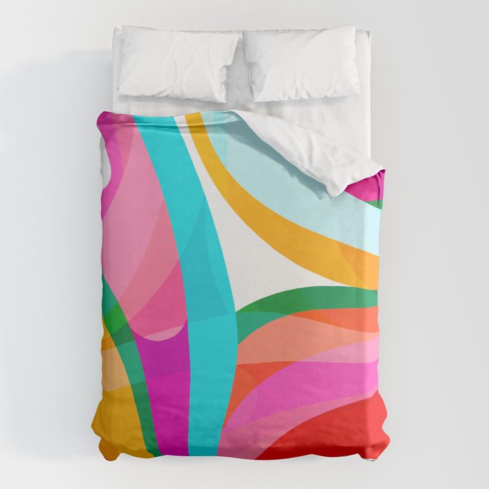 Colorful Mid Century Abstract 3 Duvet Cover Gallery Image 6