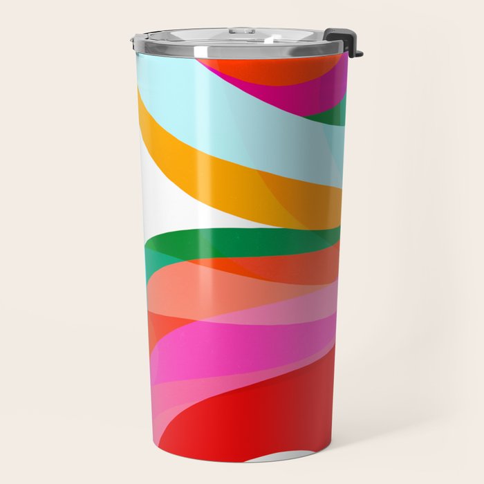 Colorful Mid Century Abstract 3 Travel Mug Gallery Image 2