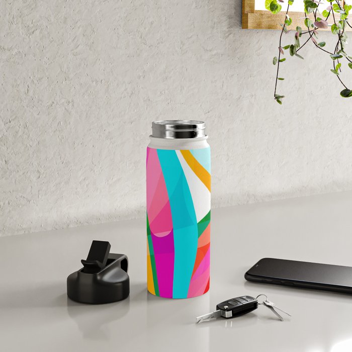 Colorful Mid Century Abstract 3 Water Bottle Gallery Image 4