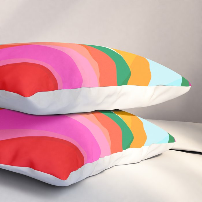 Colorful Mid Century Abstract 3 Pillow Sham Gallery Image 3