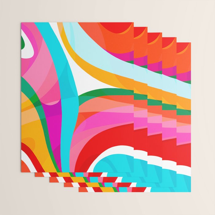 Colorful Mid Century Abstract 3 Wrapping Paper Gallery Image 3