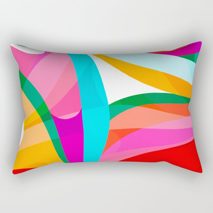Colorful Mid Century Abstract 3 Rectangular Pillow Gallery Image 1