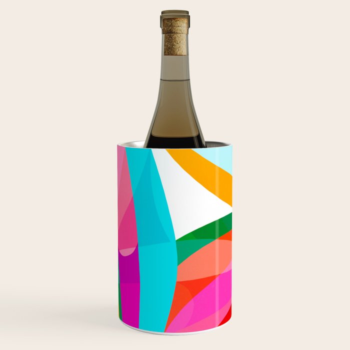 Colorful Mid Century Abstract 3 Wine Chiller Gallery Image 1