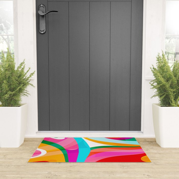 Colorful Mid Century Abstract 3 Welcome Mat Gallery Image 3